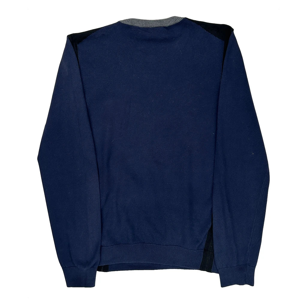 Lacoste Striped Sweater - Medium Blue Cotton - Image 2