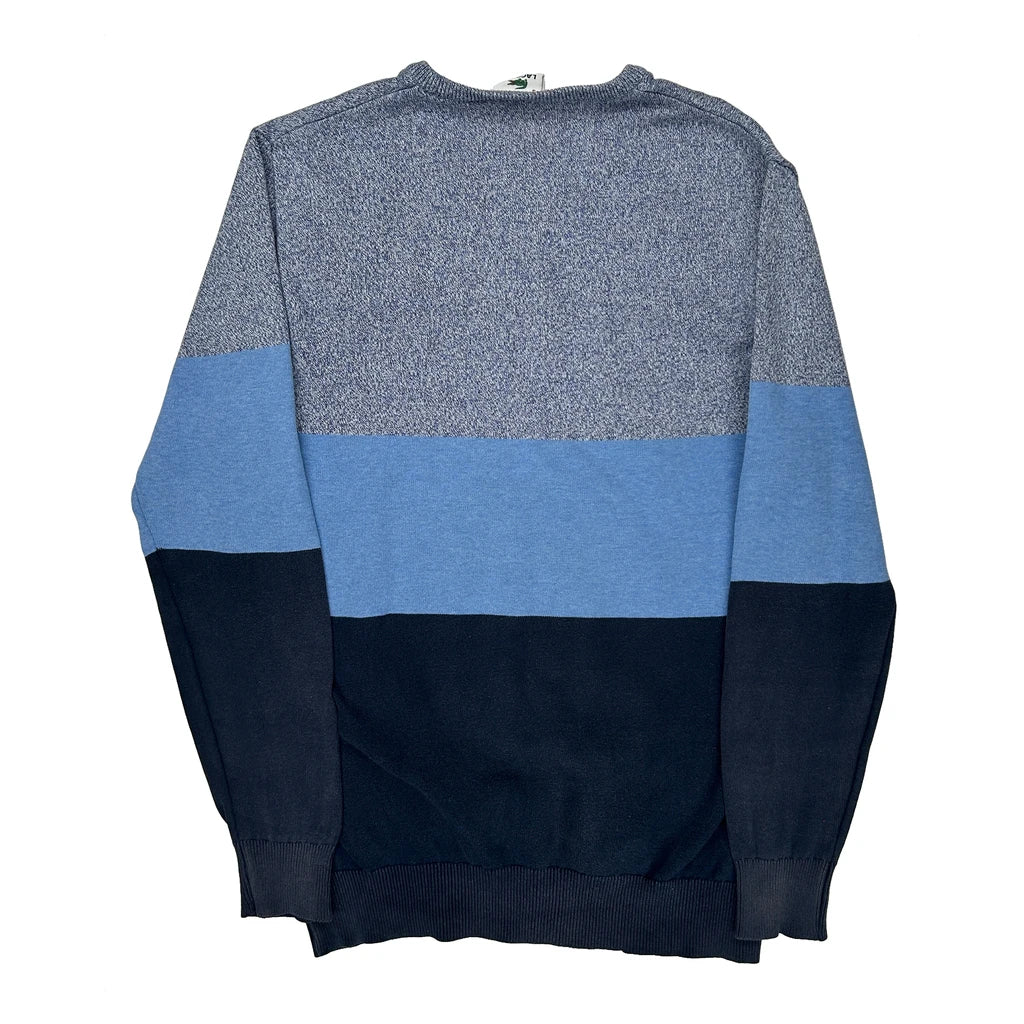 Lacoste Striped Sweater - Small Blue Cotton - Image 2