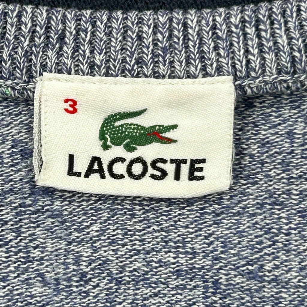 Lacoste Striped Sweater - Small Blue Cotton - Image 3