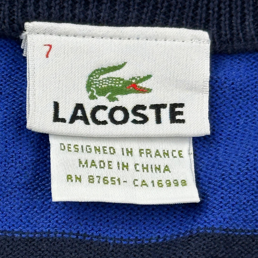 Lacoste Striped Sweater - 2XL Blue Cotton - Image 3