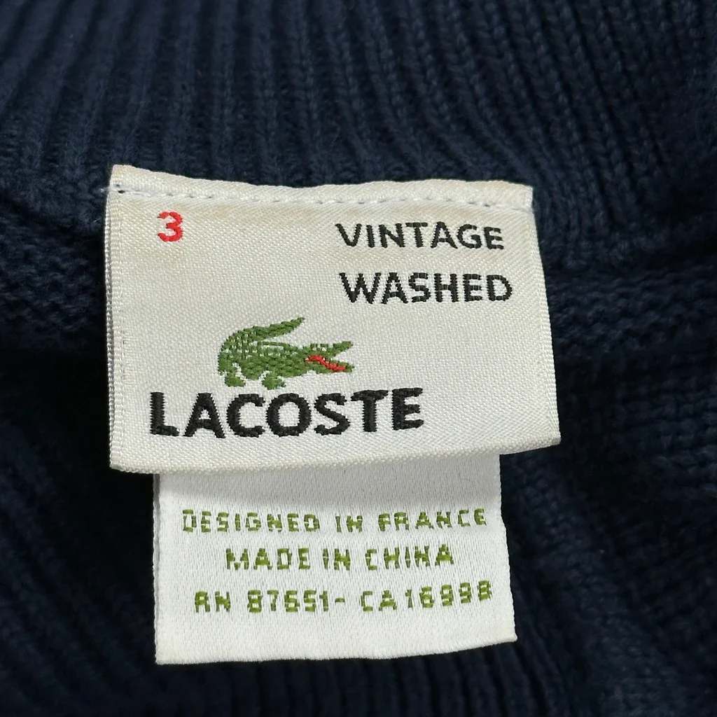 Lacoste Sweater - Medium Navy Cotton - Image 3