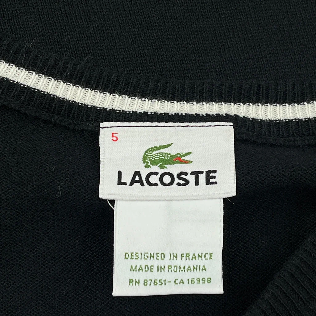 Lacoste Sweater - Medium Black Cotton - Image 3
