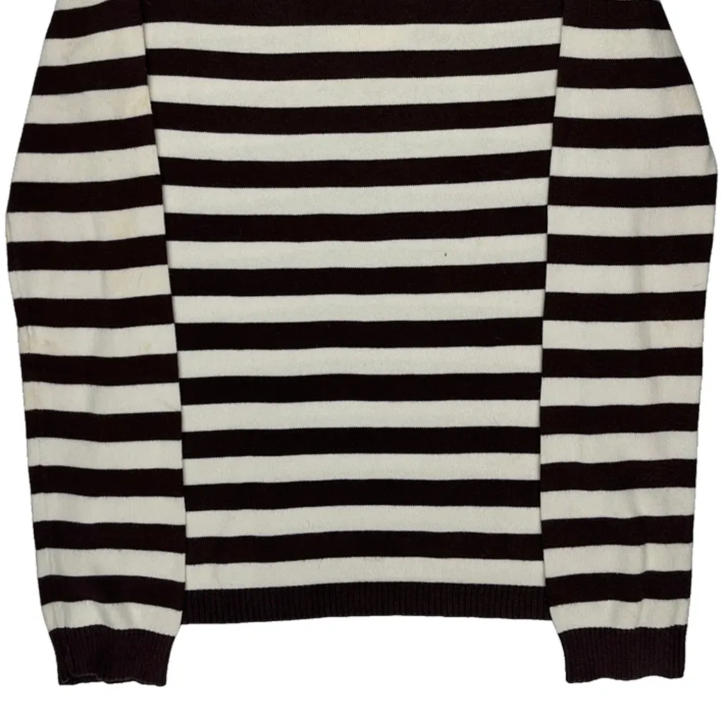 Lacoste Striped Sweater - Small Black & White Cotton - Image 6