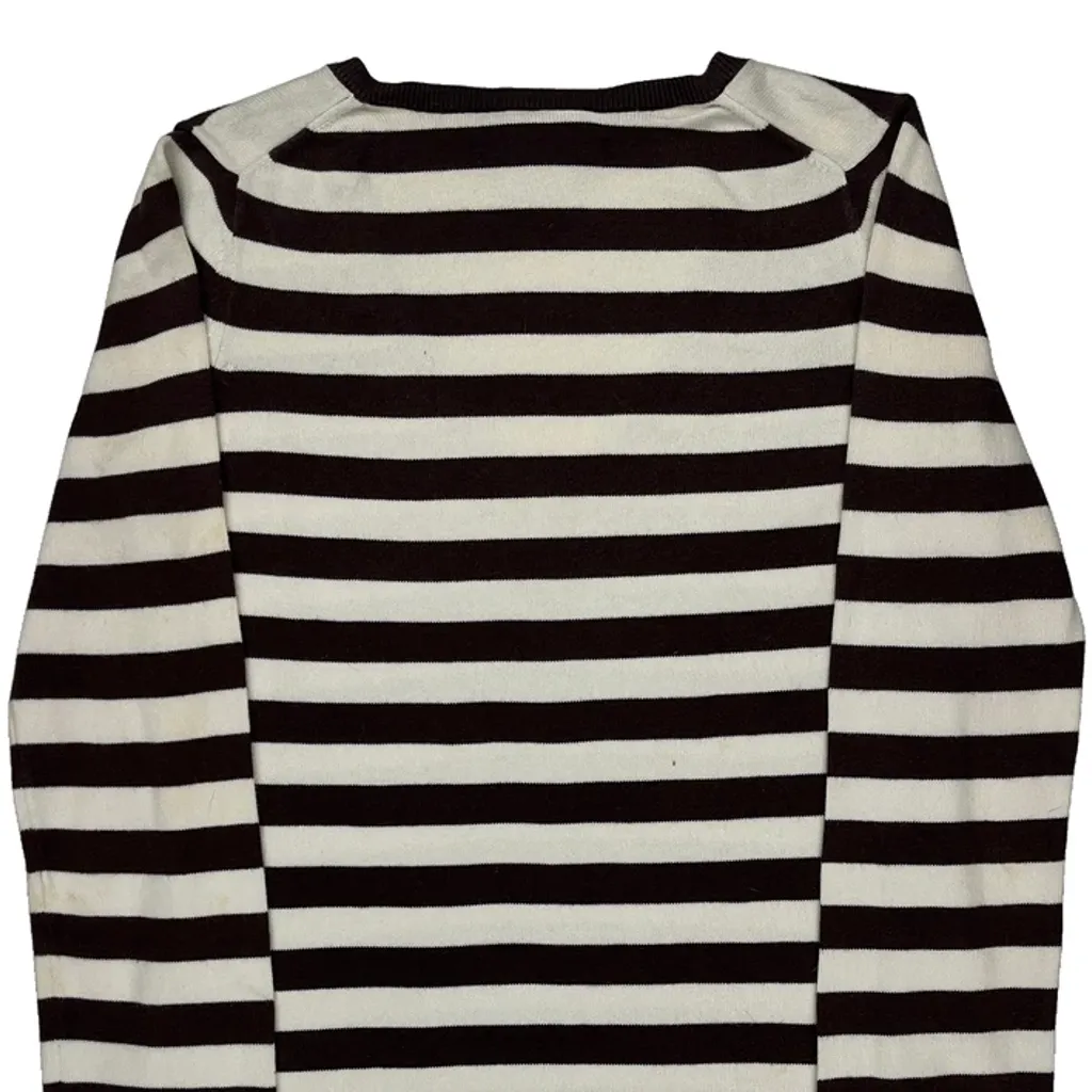 Lacoste Striped Sweater - Small Black & White Cotton - Image 7