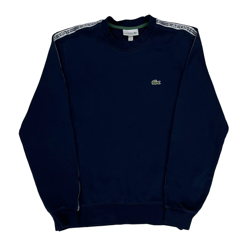 Lacoste Sweatshirt - Large Navy Cotton
