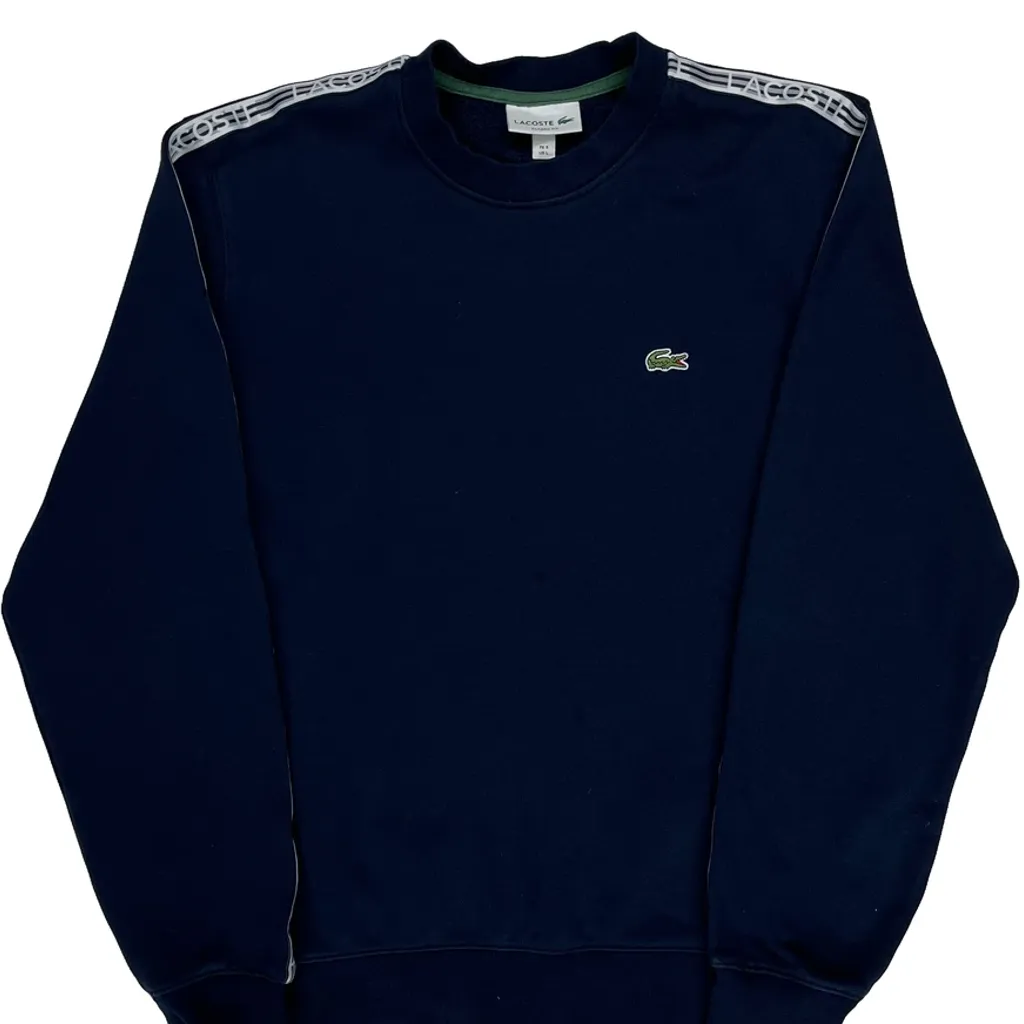Lacoste Sweatshirt - Large Navy Cotton - Image 5