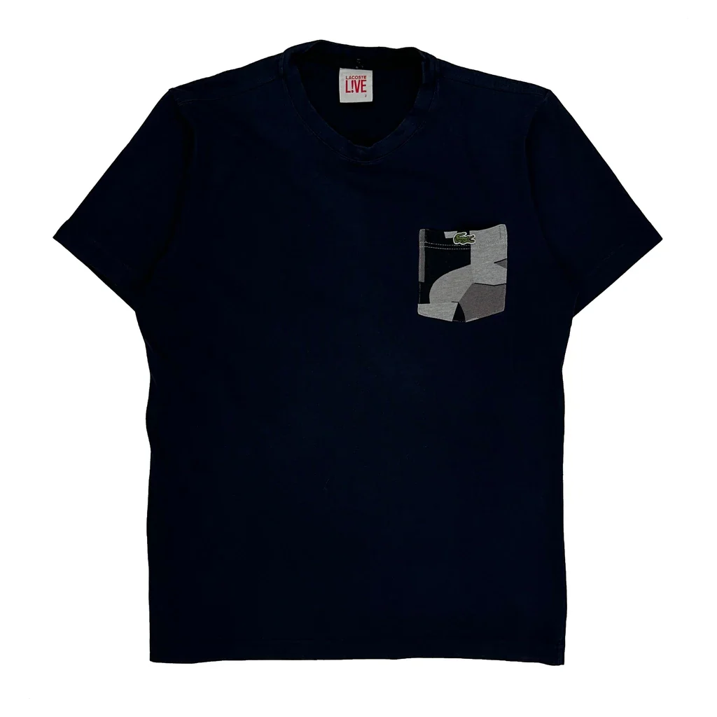 Lacoste Graphic T-Shirt - XS Navy Cotton