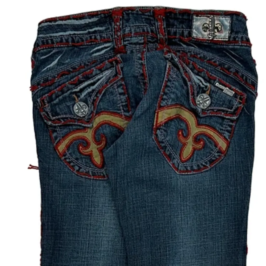 Laguna Beach Contrast Stitch Jeans - 28W UK 6 Blue Denim - Image 8