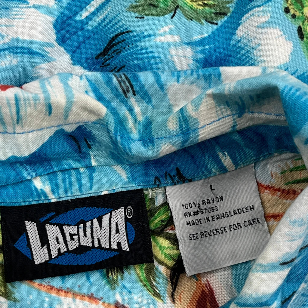 Laguna Hawaiian Shirt - Large Blue Viscose - Image 3