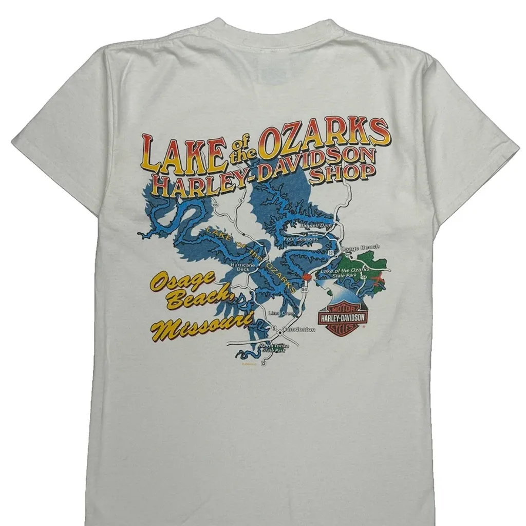 Lake Of The Ozarks Bikefest 2007 Harley Davidson Graphic T-Shirt - Small White Cotton - Image 8