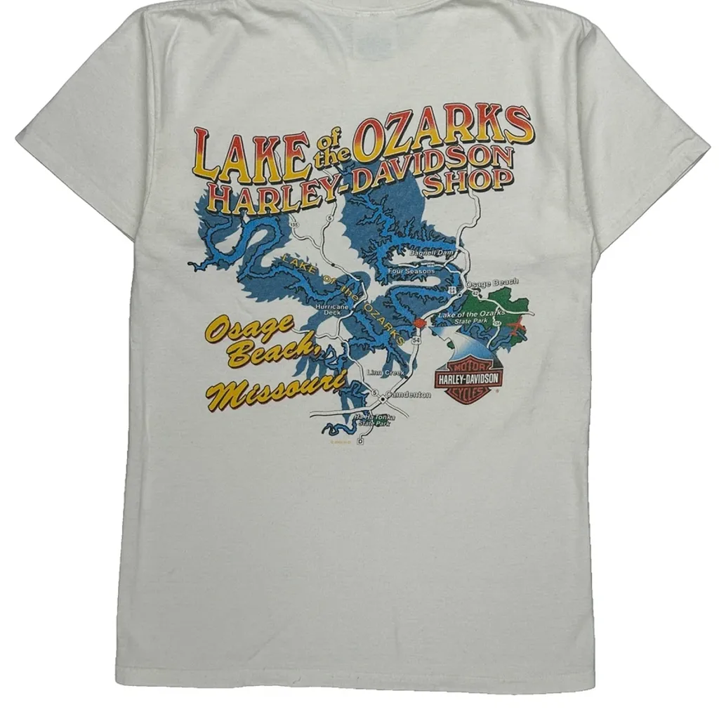 Lake Of The Ozarks Bikefest 2007 Harley Davidson Graphic T-Shirt - Small White Cotton - Image 9