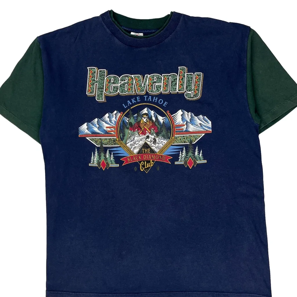 Lake Tahoe Hl Miller Single Stitch T-Shirt - XL Blue Cotton - Image 5