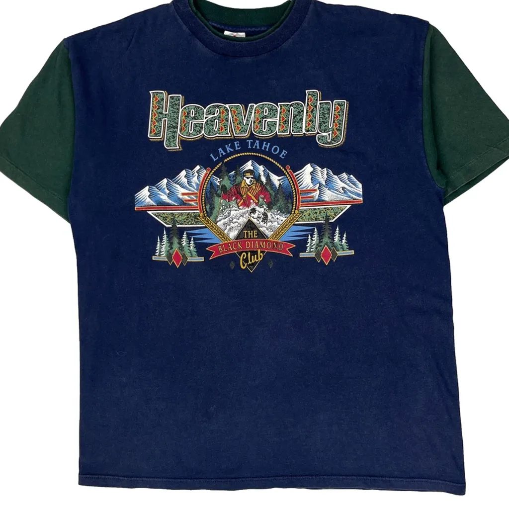 Lake Tahoe Hl Miller Single Stitch T-Shirt - XL Blue Cotton - Image 6