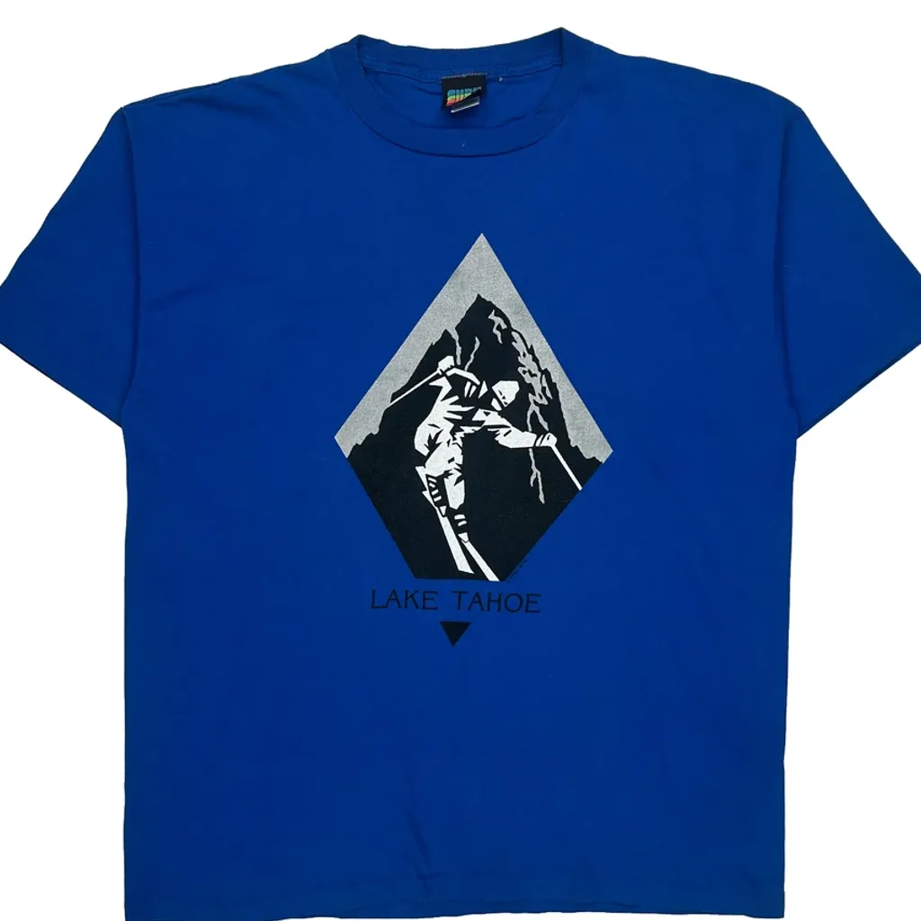 Lake Tahoe Unbranded Single Stitch T-Shirt - Large Blue Cotton - Image 6