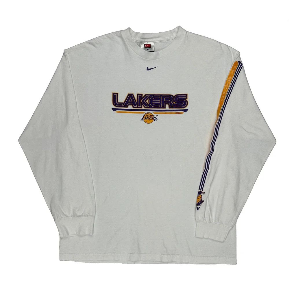 Lakers Nike Nba Long Sleeve T-Shirt - XL White Cotton