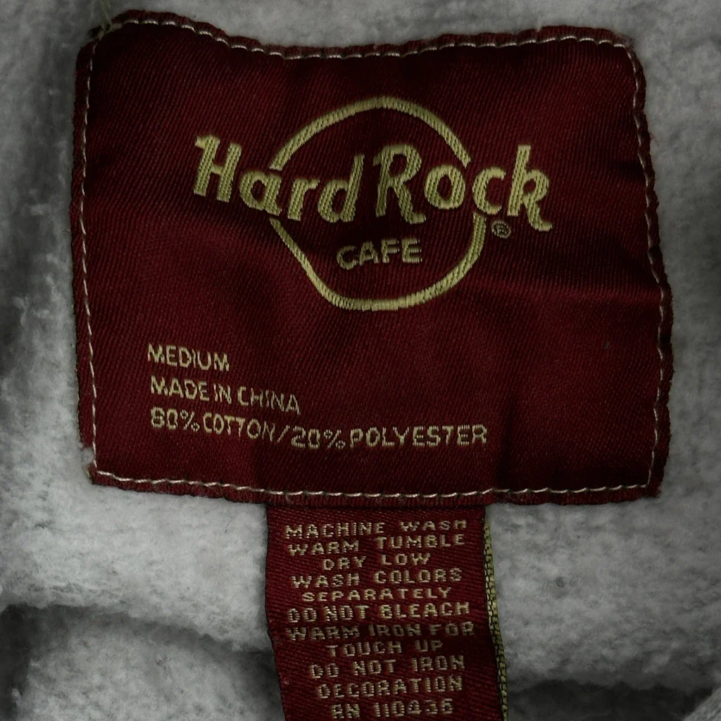 Las Vegas Hard Rock Cafe Graphic Hoodie - Medium Grey Cotton Blend - Image 3