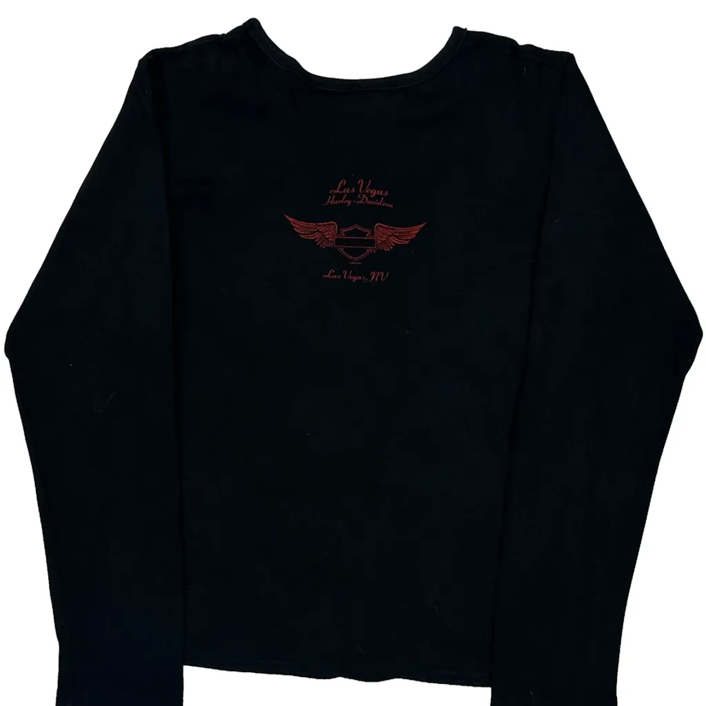 Las Vegas Harley Davidson Graphic Long Sleeve T-Shirt - XL Black Cotton - Image 6