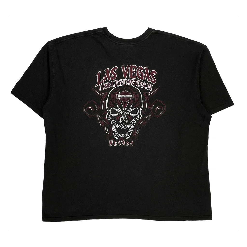 Las Vegas Harley Davidson Graphic T-Shirt - 2XL Black Cotton - Image 2