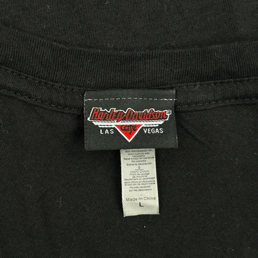 Las Vegas Harley Davidson Graphic T-Shirt - Large Black Cotton - Image 3
