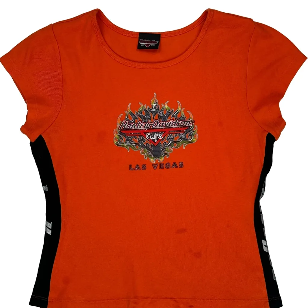 Las Vegas Harley Davidson Graphic T-Shirt - XL Orange Cotton - Image 5