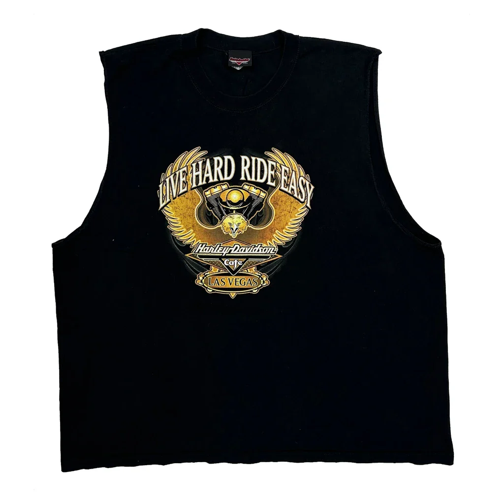 Las Vegas Harley Davidson Graphic Vest - 3XL Black Cotton
