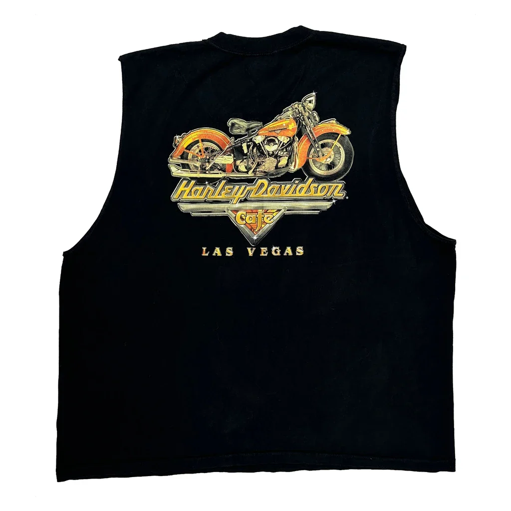 Las Vegas Harley Davidson Graphic Vest - 3XL Black Cotton - Image 2