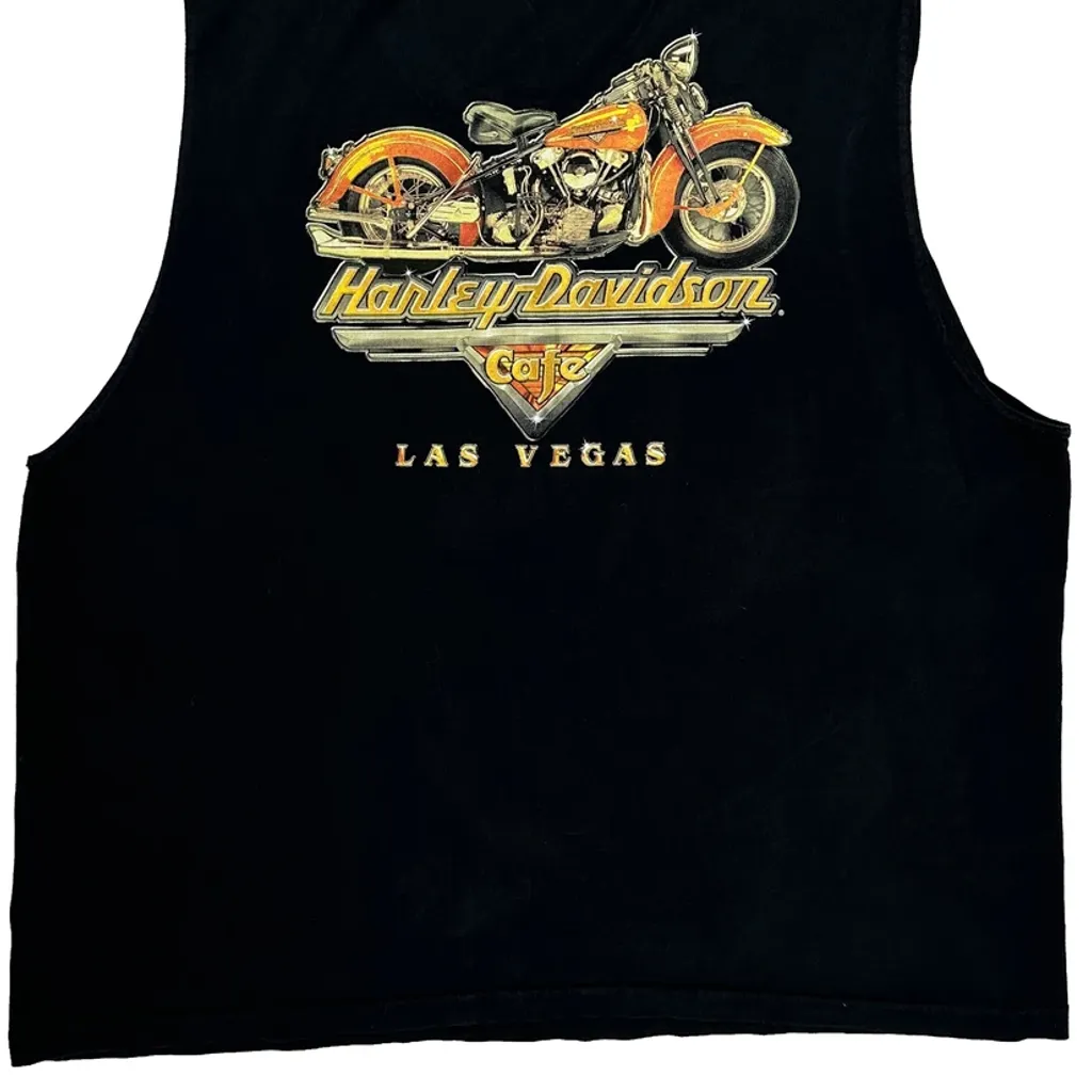 Las Vegas Harley Davidson Graphic Vest - 3XL Black Cotton - Image 6