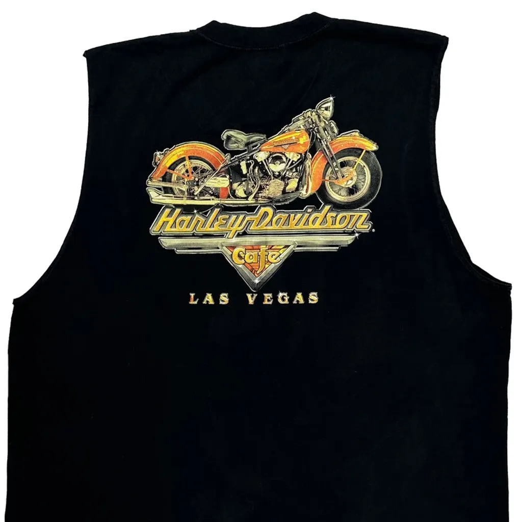 Las Vegas Harley Davidson Graphic Vest - 3XL Black Cotton - Image 7