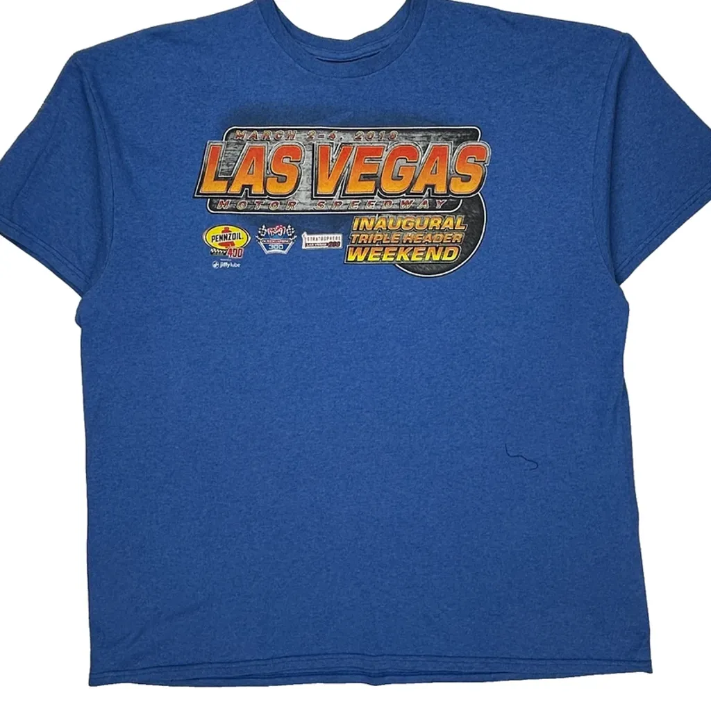 Las Vegas Motor Speedway Nascar T-Shirt - XL Blue Cotton - Image 4