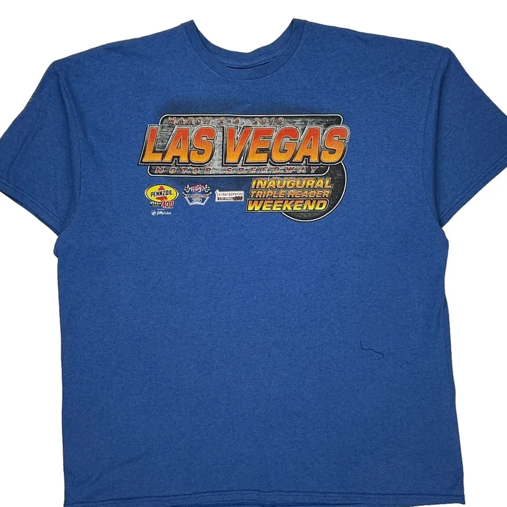 Las Vegas Motor Speedway Nascar T-Shirt - XL Blue Cotton - Image 5