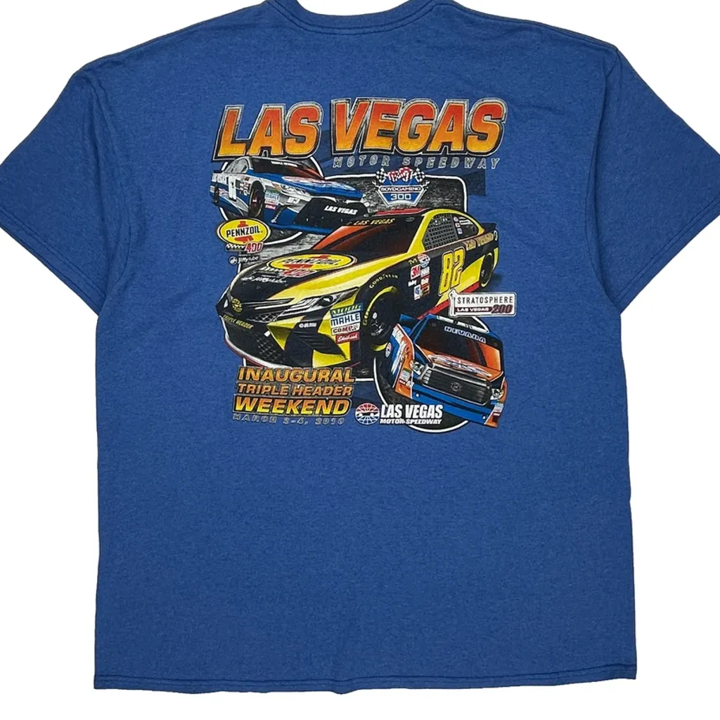 Las Vegas Motor Speedway Nascar T-Shirt - XL Blue Cotton - Image 6