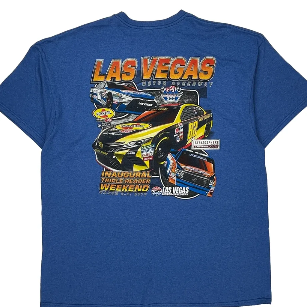 Las Vegas Motor Speedway Nascar T-Shirt - XL Blue Cotton - Image 7