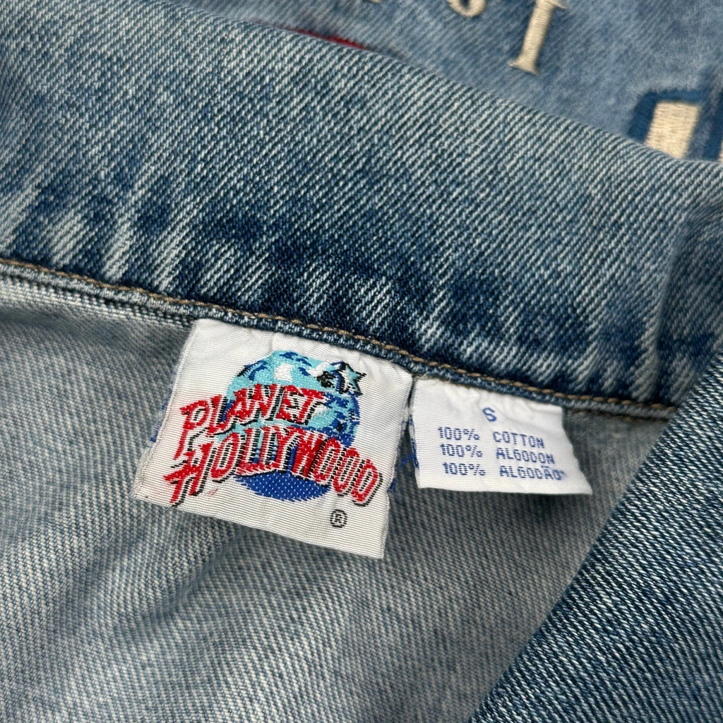 Las Vegas Planet Hollywood Graphic Denim Jacket - Small Blue Cotton - Image 3