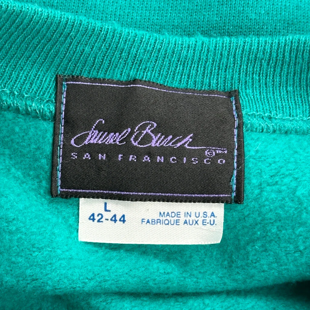 Cats Laurel Burch Graphic Sweatshirt - Large Green Cotton - Image 3