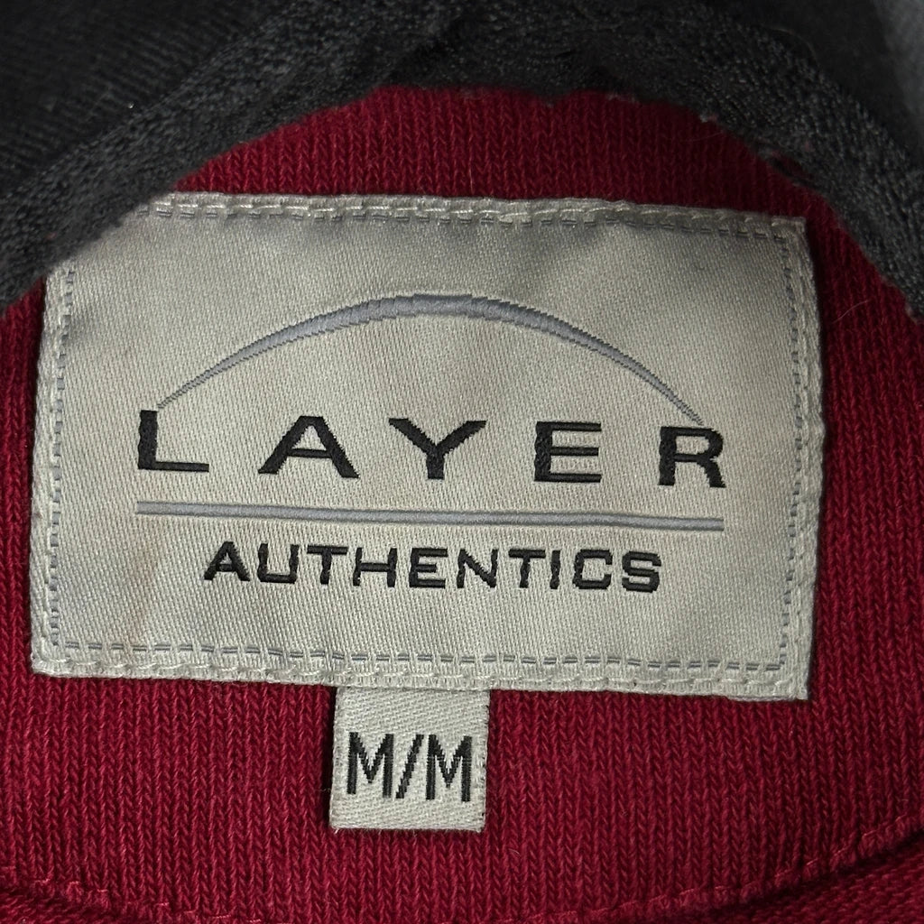 Layer Striped Rugby Shirt - Medium Burgundy Cotton - Image 3