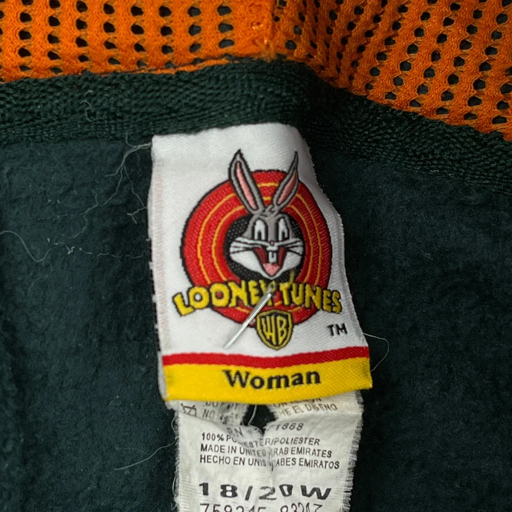 Leave Me Alone Looney Tunes Taz Cartoon Hoodie - XL Green Polyester - Image 3