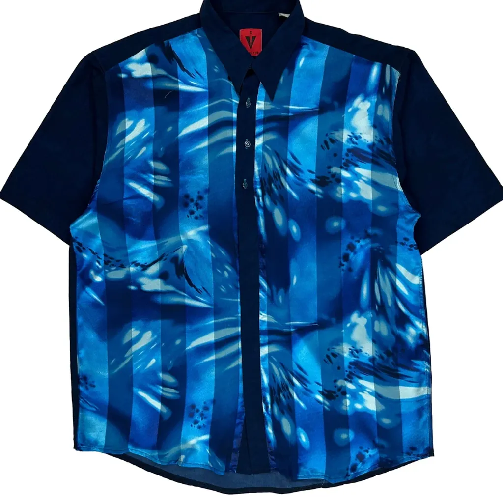 Leche Short Sleeve Shirt - Large Blue Cotton - Image 6