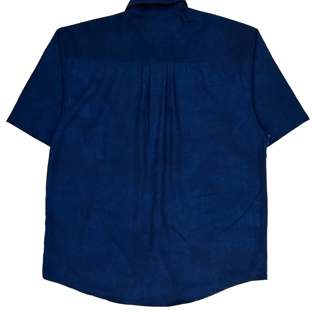 Leche Short Sleeve Shirt - Large Blue Cotton - Image 8