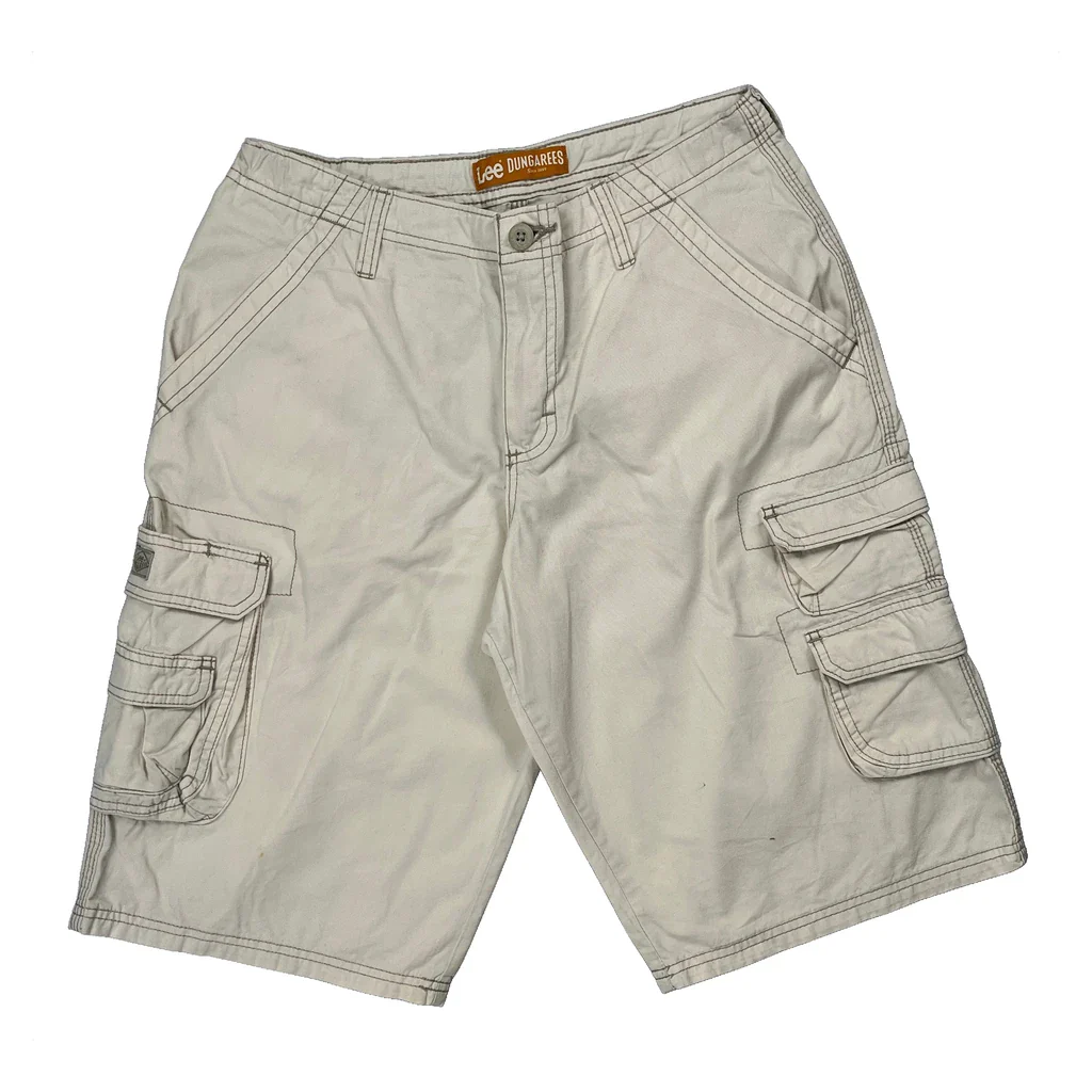Lee Cargo Shorts - 28W 11L Beige Cotton - Image 2