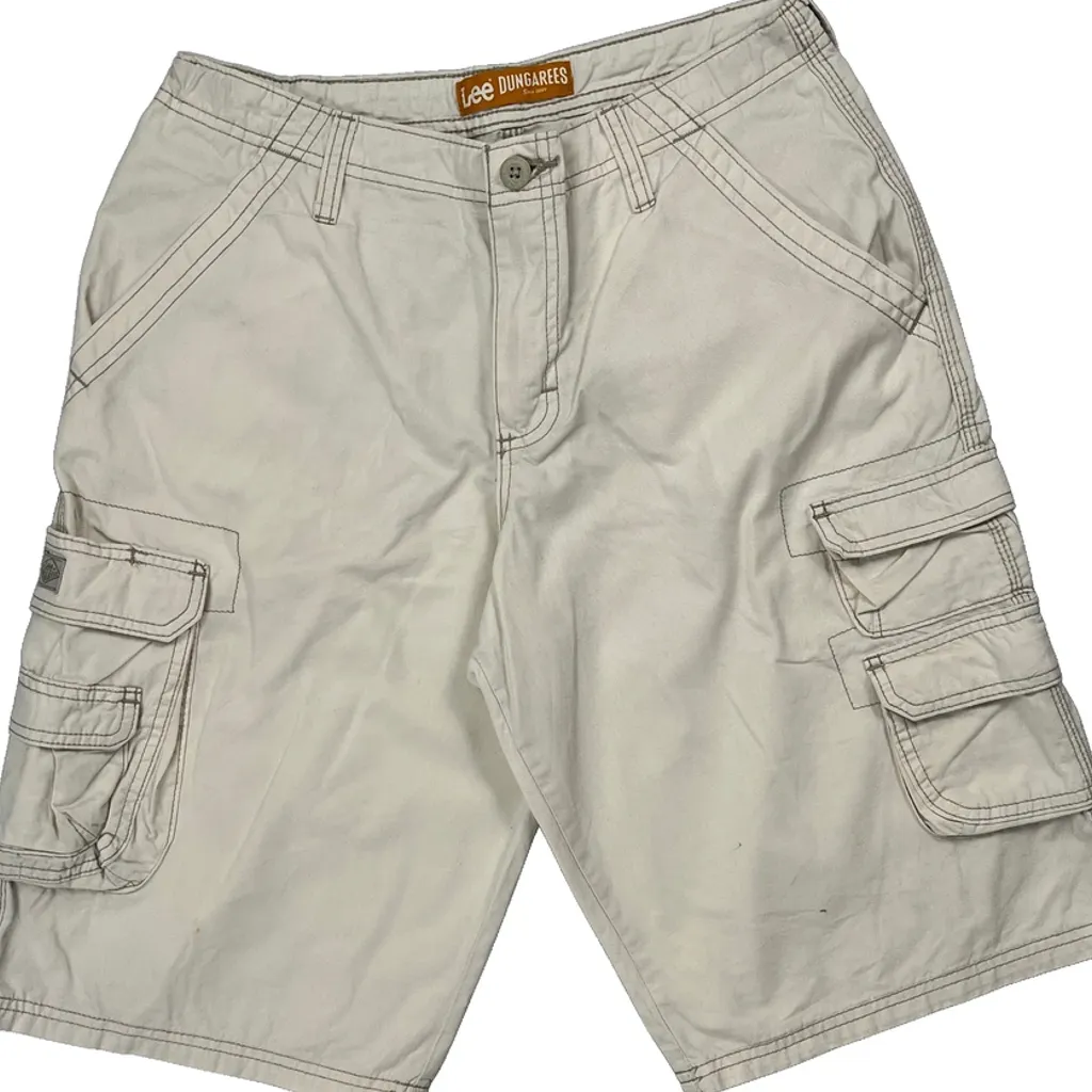 Lee Cargo Shorts - 28W 11L Beige Cotton - Image 8