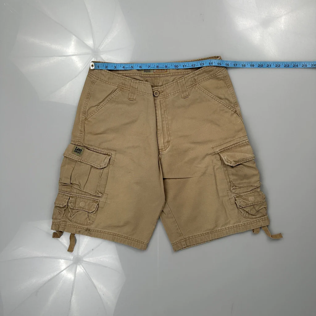 Lee Cargo Shorts - 31W 10L Beige Cotton - Image 3