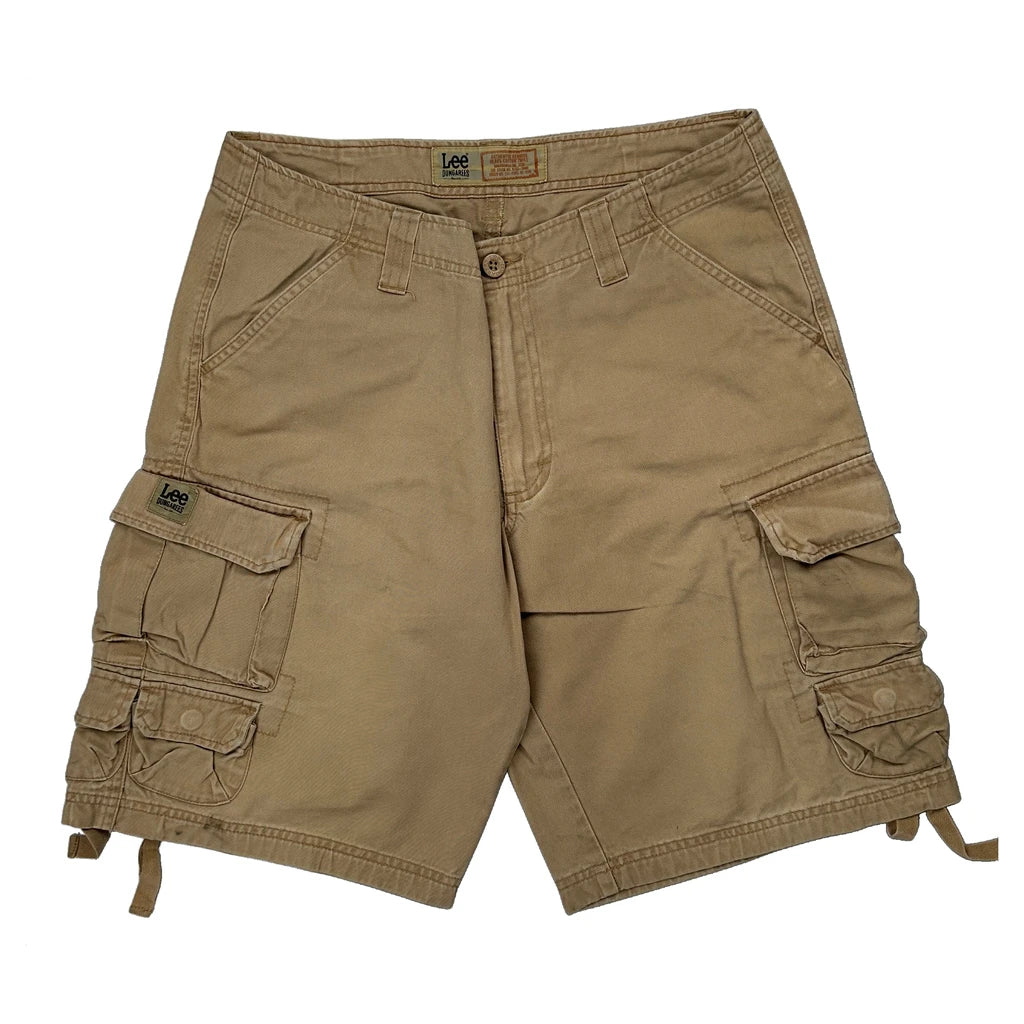 Lee Cargo Shorts - 31W 11L Beige Cotton - Image 2