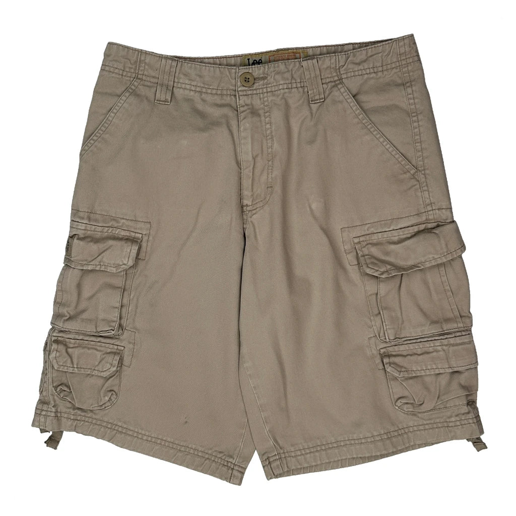 Lee Cargo Shorts - 32W 10L Beige Cotton - Image 2