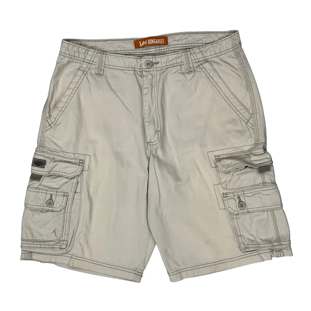 Lee Cargo Shorts - 32W 10L Beige Cotton - Image 2
