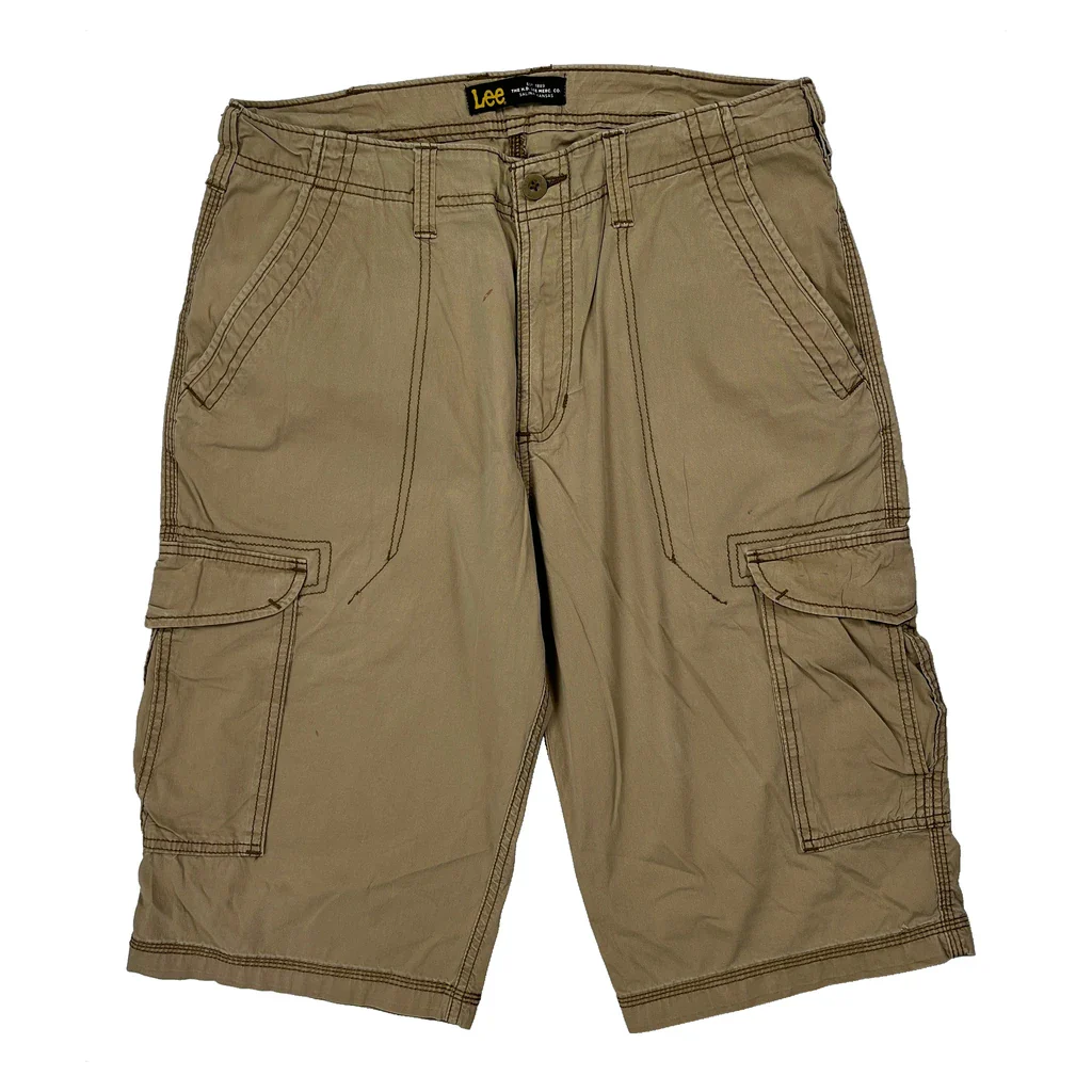 Lee Cargo Shorts - 32W 12L Beige Cotton - Image 2