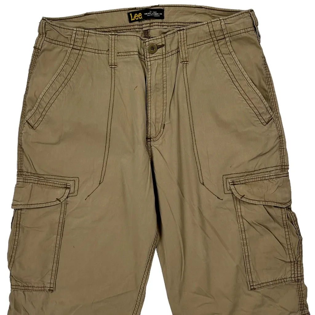 Lee Cargo Shorts - 32W 12L Beige Cotton - Image 9