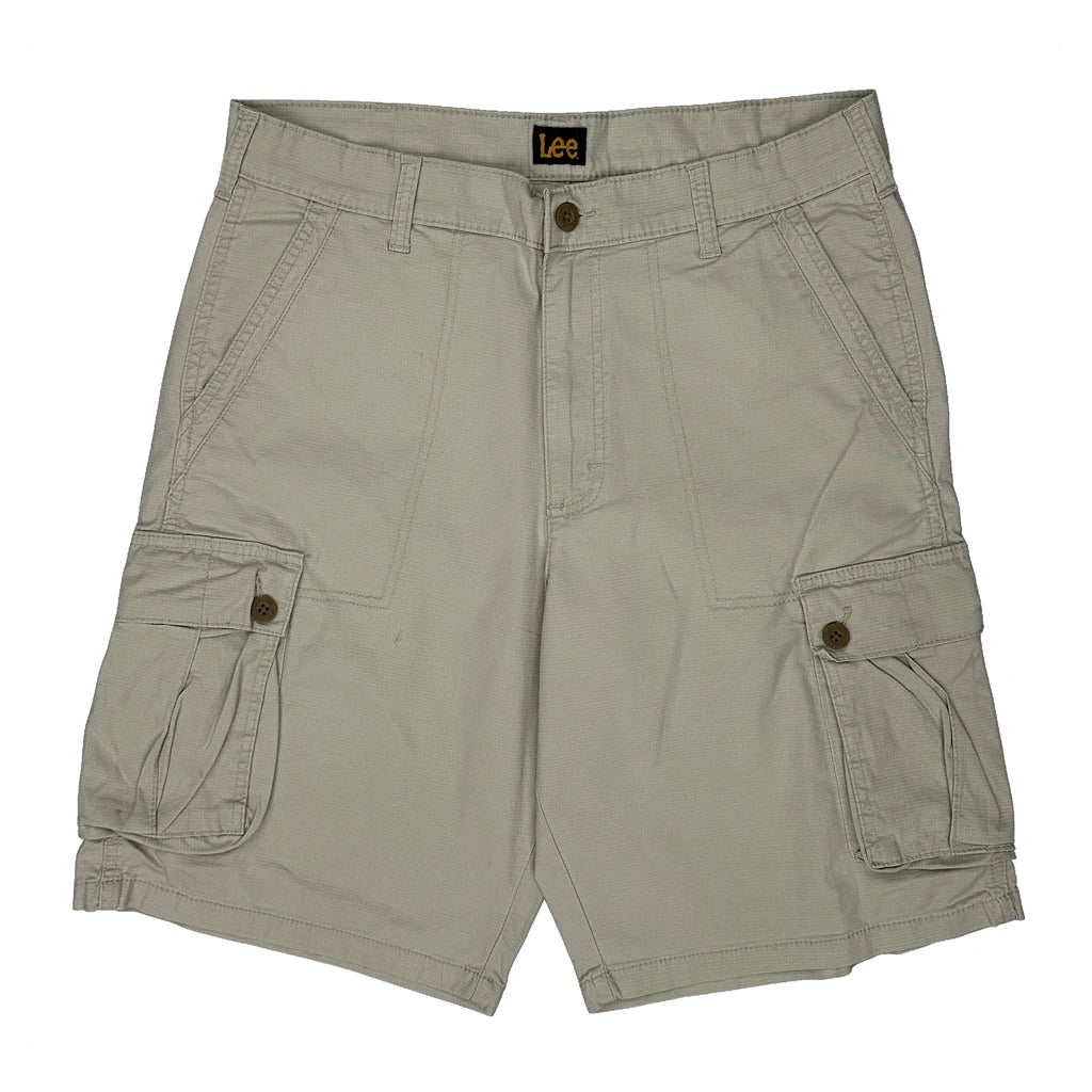 Lee Cargo Shorts - 34W 9L Beige Cotton - Image 2