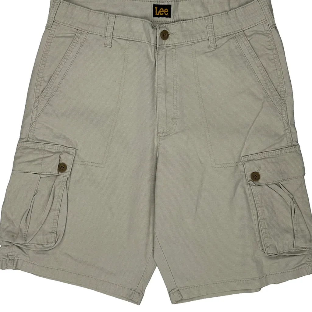 Lee Cargo Shorts - 34W 9L Beige Cotton - Image 9
