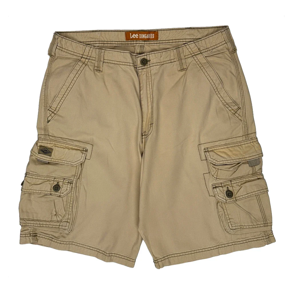 Lee Cargo Shorts - 34W 11L Beige Cotton - Image 2