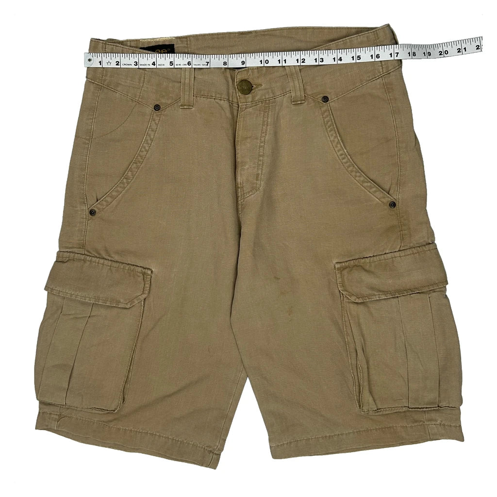 Lee Cargo Shorts - 34W 11L Beige Cotton - Image 2